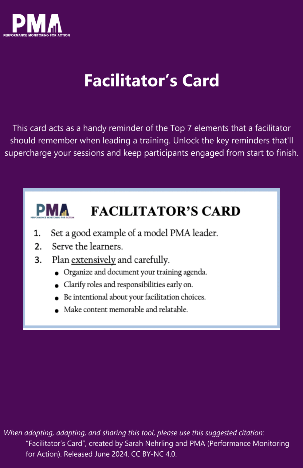 Facilitator’s Card